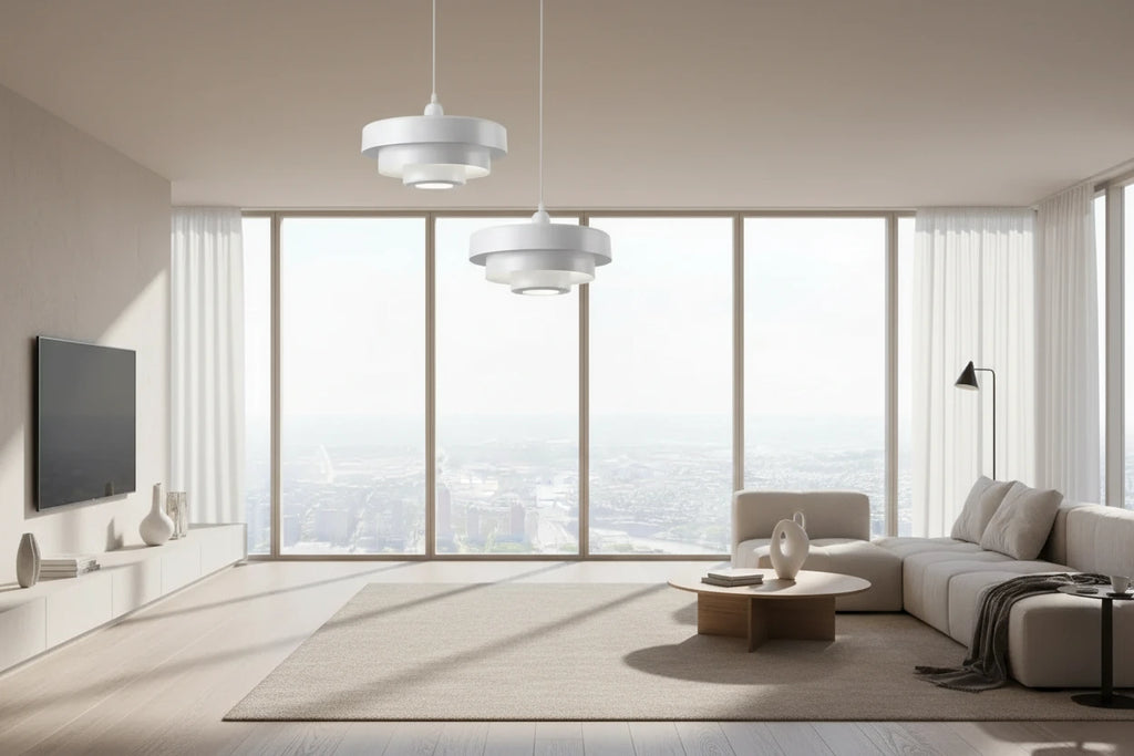 Strata — Suspension design nordique en aluminium, luminaire moderne graphique