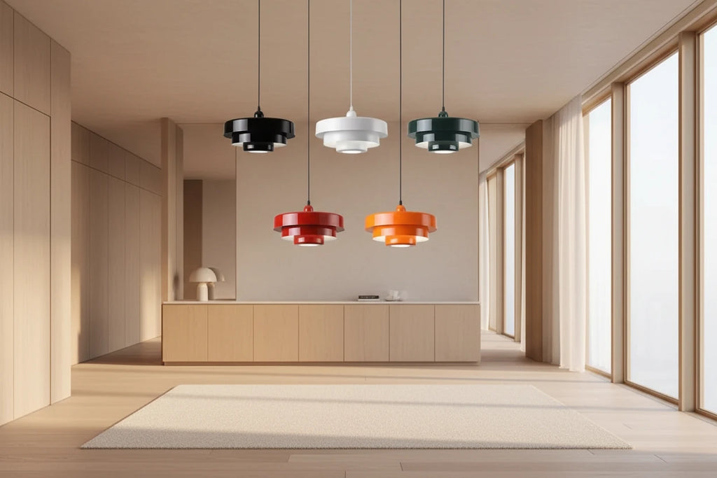 Strata — Suspension design nordique en aluminium, luminaire moderne graphique