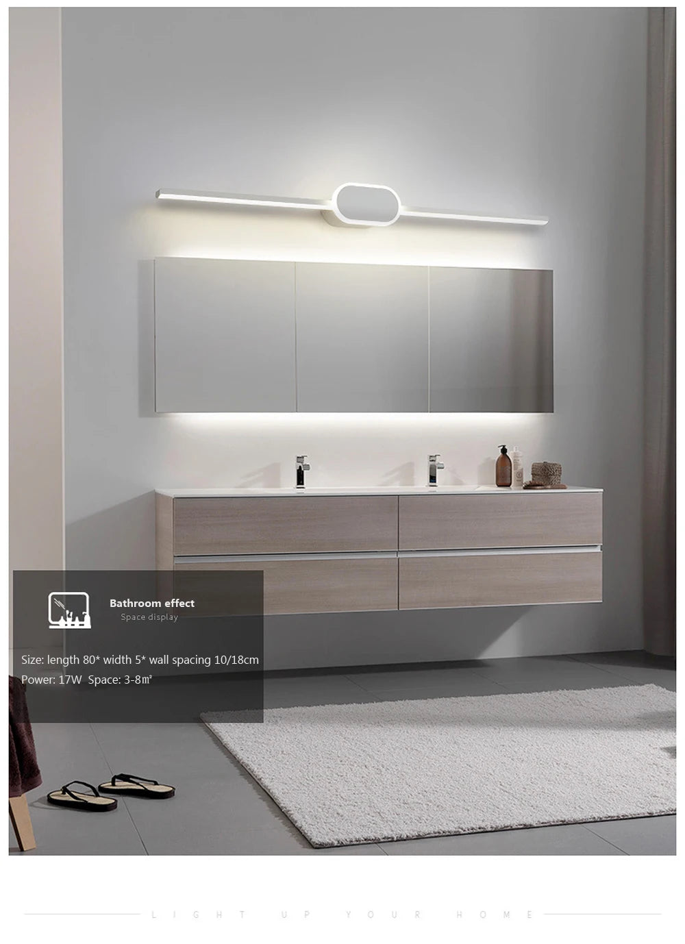 Applique murale LED miroir – Design moderne luxe