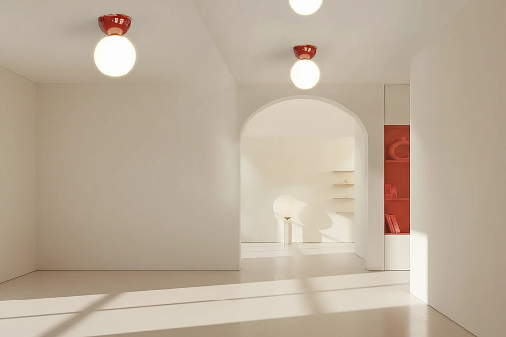 Dome — Plafonnier design Bauhaus en verre, luminaire compact et élégant