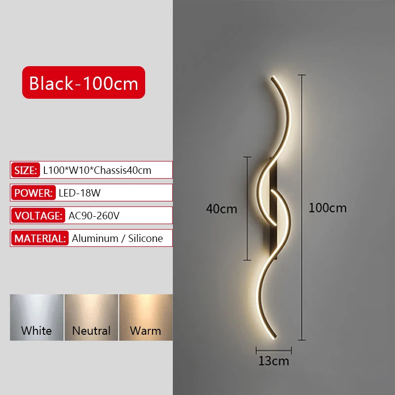 Linea — Applique murale LED sculpturale